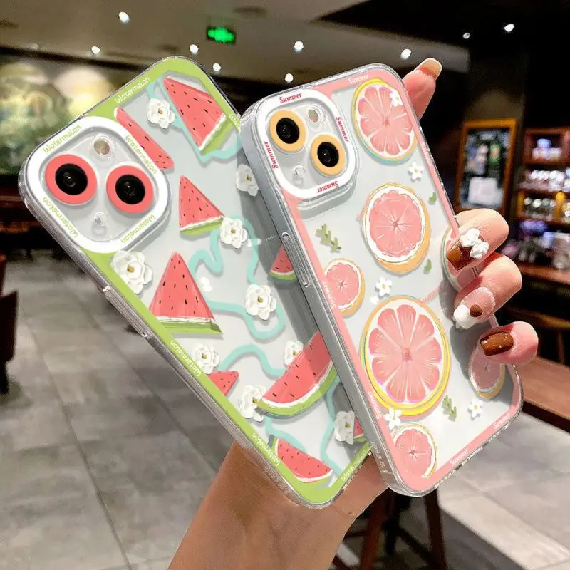 Summer Fruit Strawberry Soft Clear TPU Phone Case