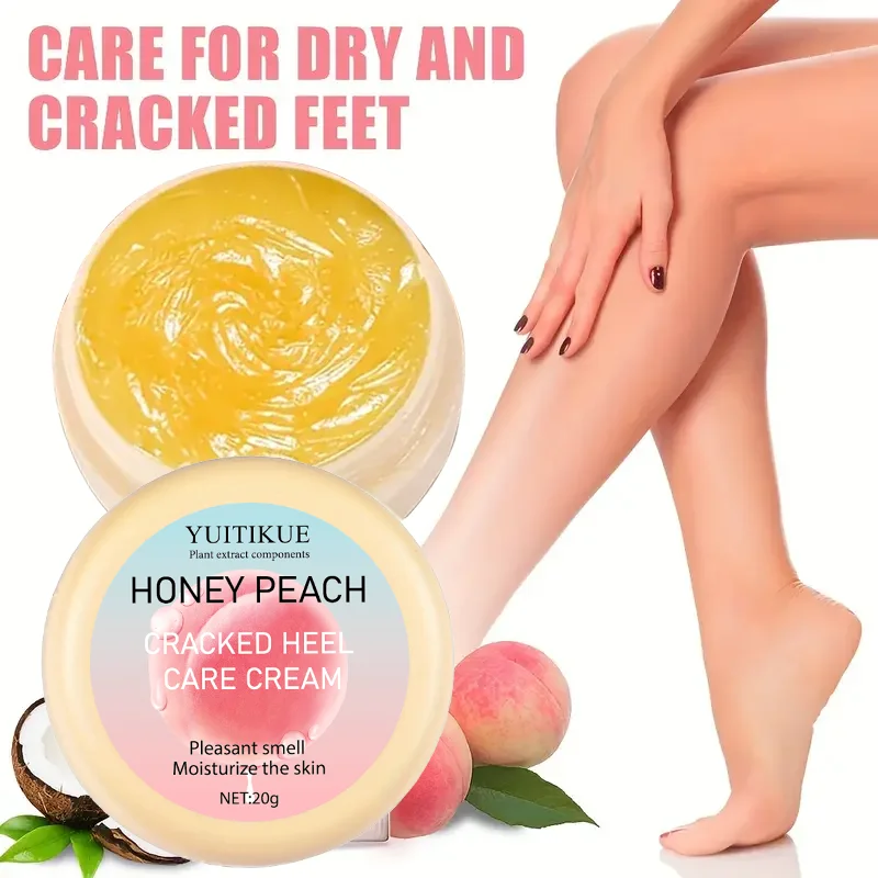 YUITIKUE Honey Peach Cracked Heel Care Cream, Plant Extract Ingredients, Pleasant Fragrance, Moisturizes Skin
