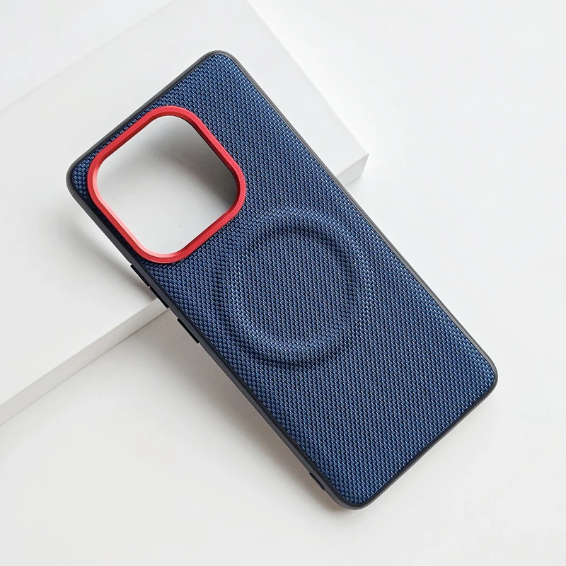 Luxury Magnetic Carbon Fiber Pattern Phone Case – PU Leather & TPU, Anti-fall, Wireless Charging Compatible