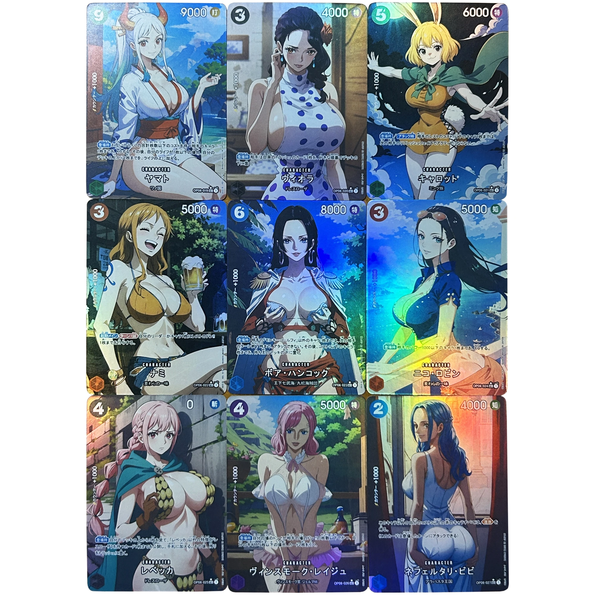 One Piece Hancock Yamato Nami Robin Rebecca Flash Card Diy Self Made OPCG Classic Game Anime Collection Cards Gift Toy 9Pcs/set