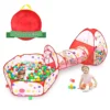 3 in 1 Kids Play Tent with Play Tunnel,Ball Pit,Basketball Hoop for Boys & Girls,Toddler Pop Up Playhouse Toy,Christmas Gifts 2