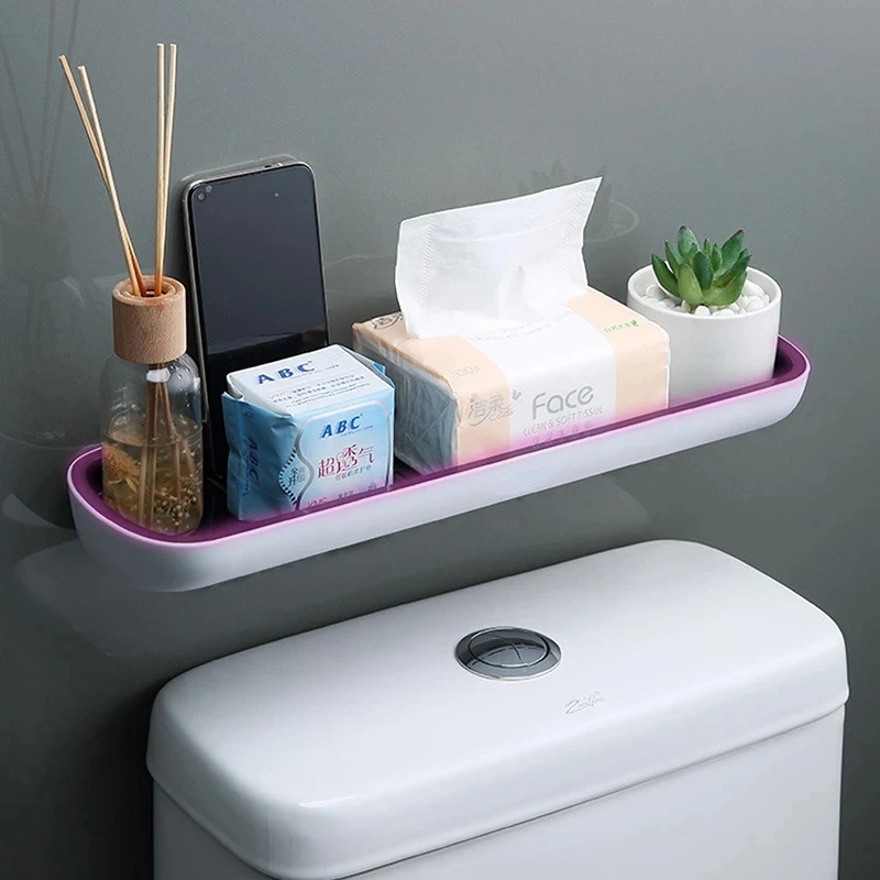 Wall mounted Bathroom Shelf Toilet Storage Rack For Kitchen Storage Bath Organizer Household