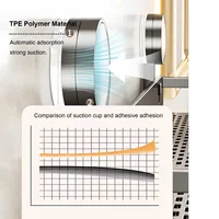 พื้นที่อลูมิเนียมดูดถ้วยห้องน้ํา Rack No-Punch Wall Mount ชั้นวางของฝักบัวขนาดใหญ่ความจุ Strong รับน้ําหนัก 6