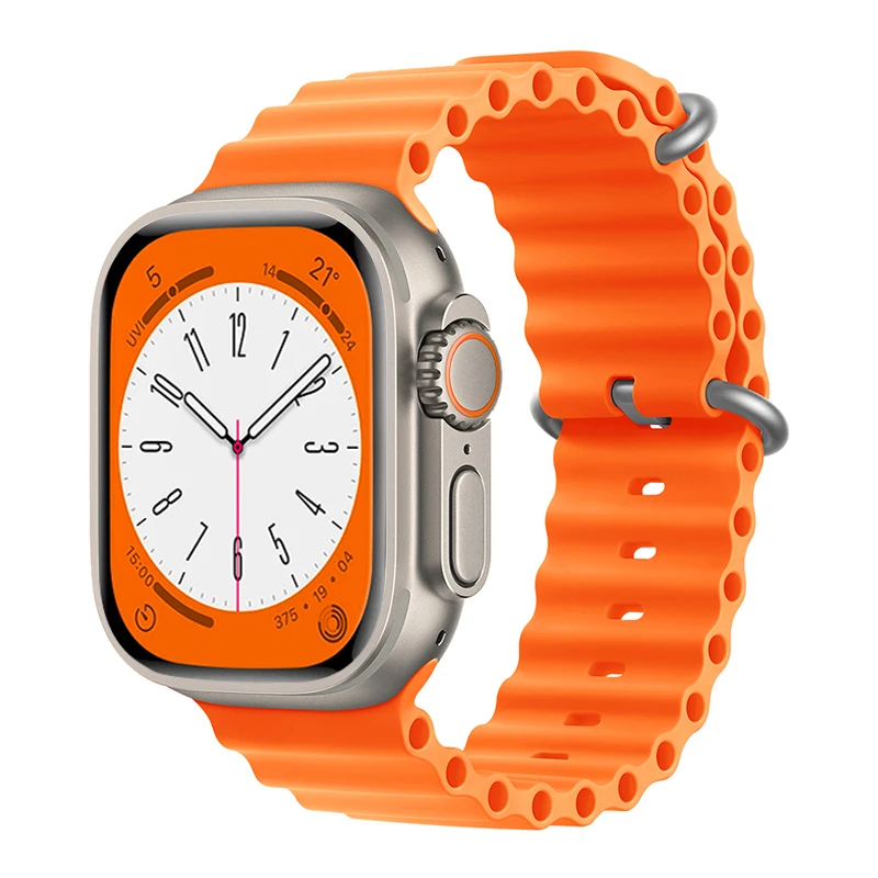 Ocean Band for Apple Watch Ultra 2 49mm 44mm 45mm 42mm 38/40/41mm silicone bracelet correa iwatch series 9 8 7 se 6 5 4 3 strap
