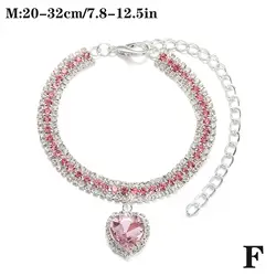Elegant Crystal Pendant Pet Collar - Adjustable Rhinestone Necklace (F)