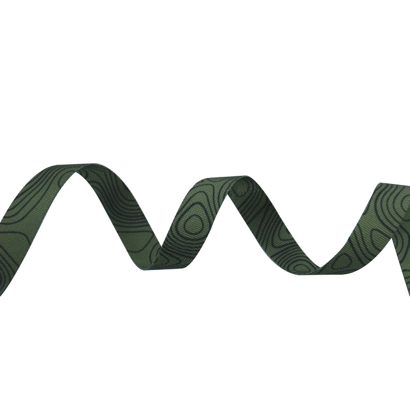 Green Black Topography Terrain Camouflage Webbing 900D Polyester Strips Tactical Bag Straps Belt Molle DIY Non-elastic