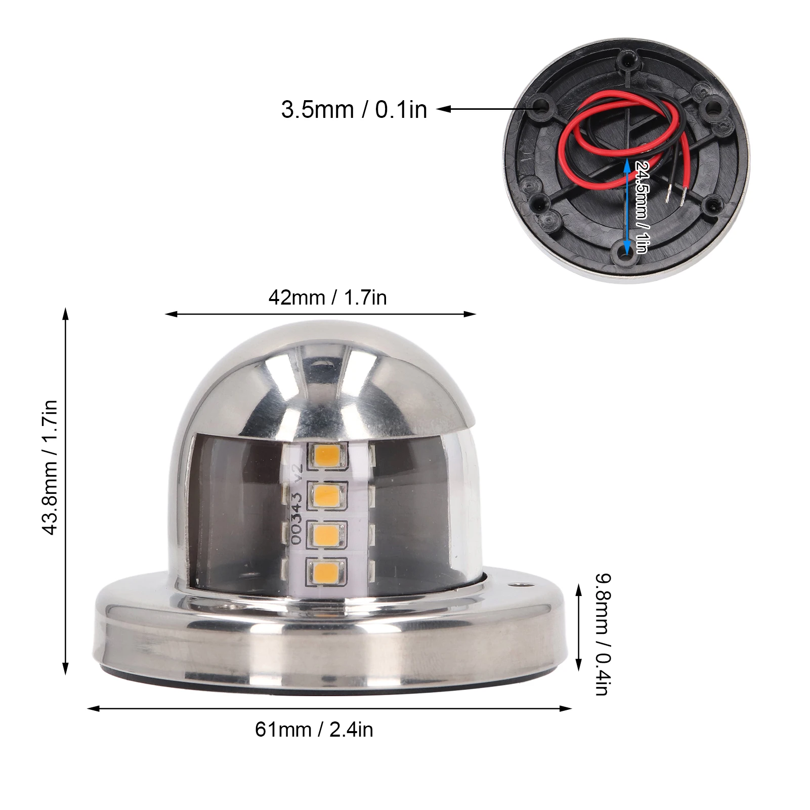 Navigation Anchor Lights Marine Anchor Lights 2nm Visibility 12V DC Rugged IP66 Waterproof White for Boats Yachts Pontoon marine anchor light