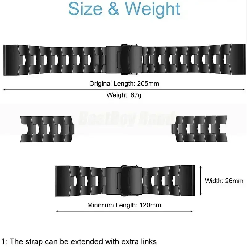 Premium Quickfit Titanium Watch Strap - 26mm/22mm Adjustable Metal Release Band