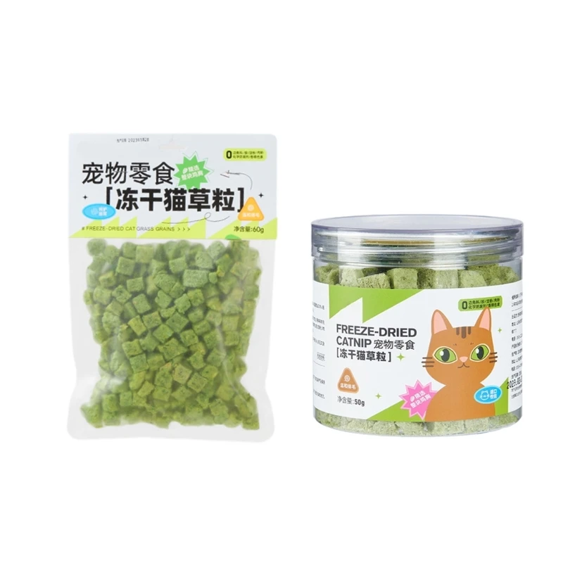 

Grass Catnips Cat Chews Cat Dental Care Chewing Snacks Cat Teeth Cleaning Freeze Dried Cat Hairball Control Treats