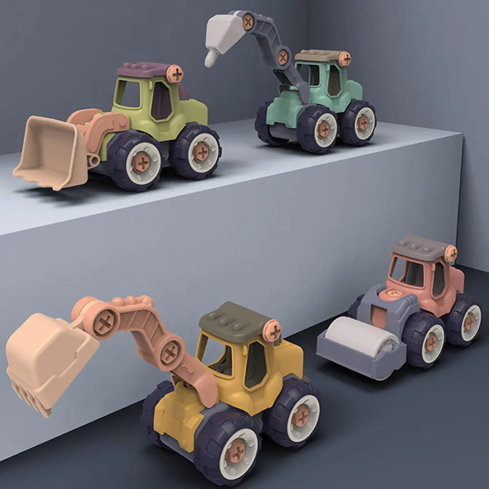1 세트 1 세트 어린이를 위한 엔지니어링 차량 조립 DIY 자동차 세트 드라이버 포함 미세 운동 능력 교육용 조립 트럭