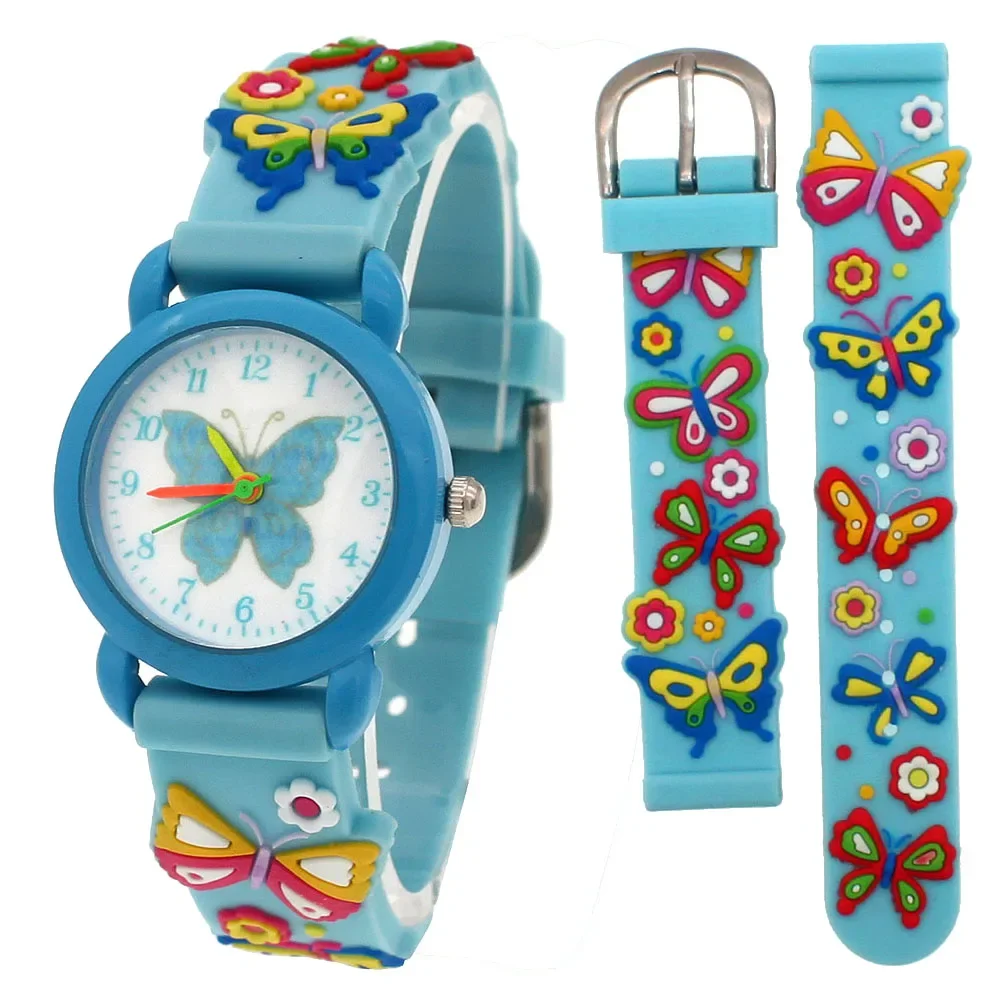 Colorful Butterfly Quartz Wristwatch for Girls - Fun and Vibrant Timepiece, Perfect Party Gift for Kids