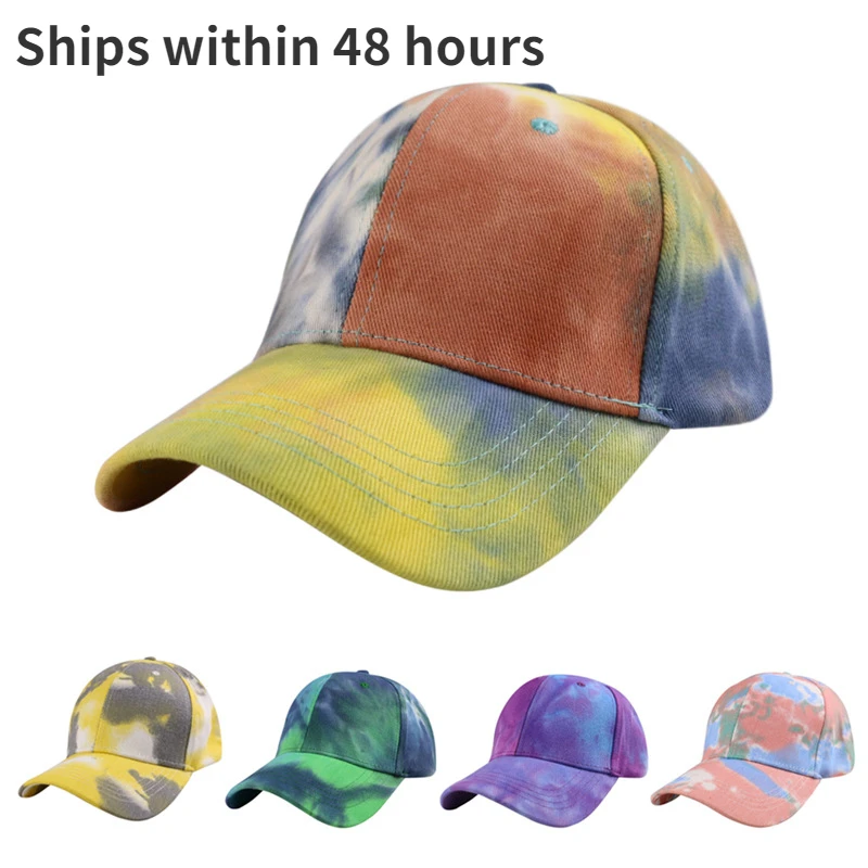 

New Fashion Colorful Tie-dye Baseball Cap Summer Men's and Women's Trend Lovers Hat Outdoor Sports Adjustable Sun Graffiti Bones