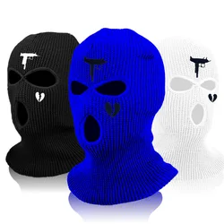 3 Holes Winter Warm Unisex Balaclava Mask Hat Full Face Mask Black Knitted Ski Snowboard Hat Cap Hip Hop Multiple Colour Beanie