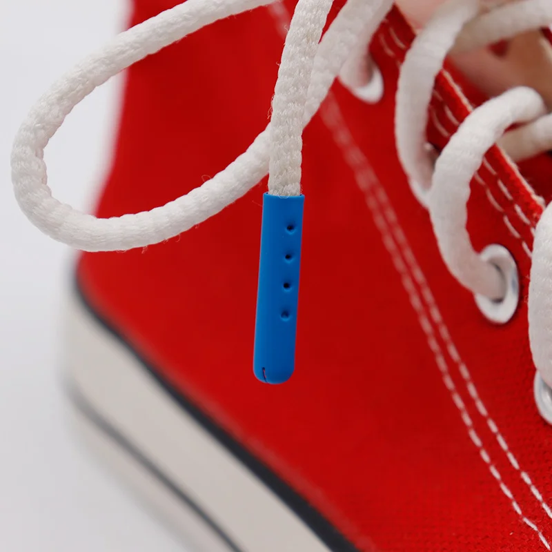 Coolstring 22.7*4.8mm Metal Tips Skin Feel Paint Nice Fashion Front All Canvas Rope Aglets Solid Green Blue Beige Bright Heads