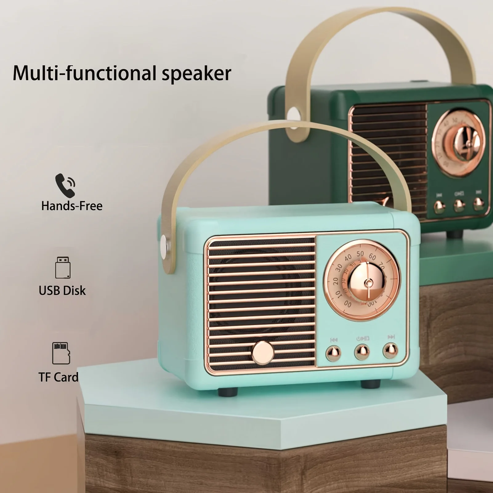 

Retro Wireless Speaker Vintage Decor Small Wireless Speaker For Android IOS Devices