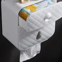A3PA Bathroom Multifunctional Toilet Paper Holder Perforation-Free Self-Adhesive Box 1