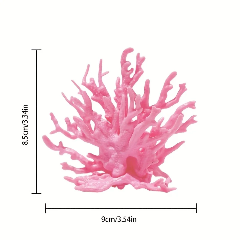 Ocean-Themed Decorative Coral Ornament - Three-Color Resin Aquarium Decor Piece
