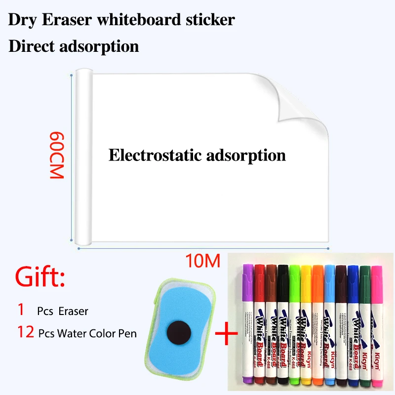 Erasable Whiteboard Blackboard Sticker PVC Teaching Wall Adhesive  Blackboard Whiteboard Graffiti Education Whiteboard Sticker