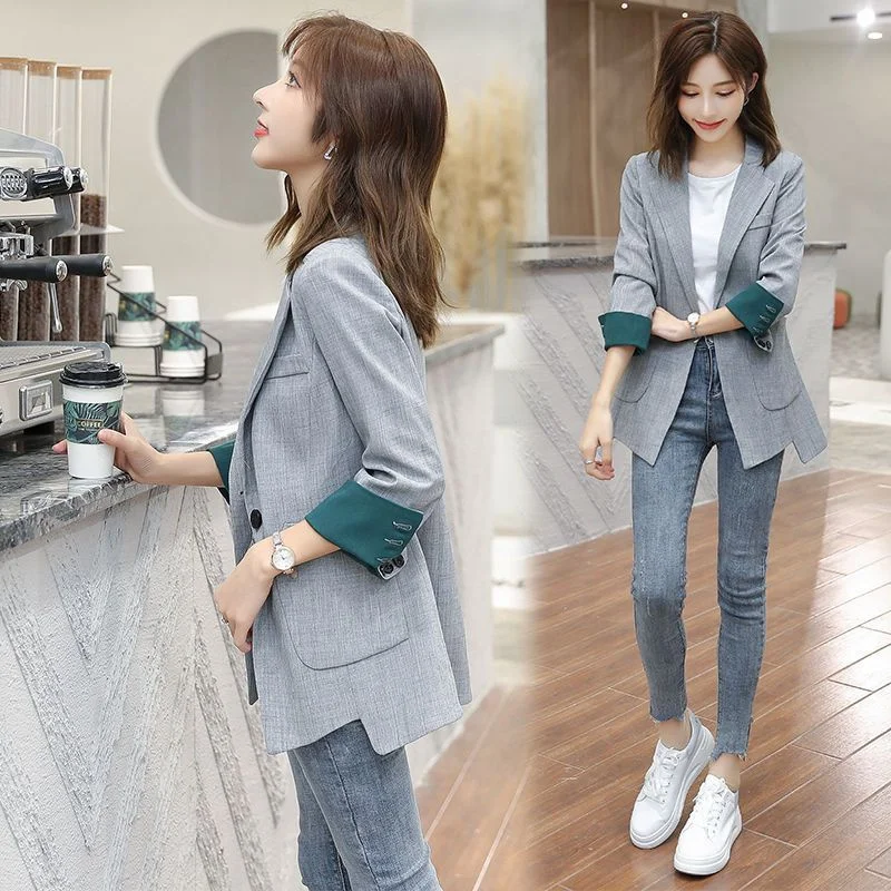 

Spring Autumn Women Blazers British Style Irregular Temperament Slim Jacket Female Long Sleeve Lady Blazer Outerwe 2023 New