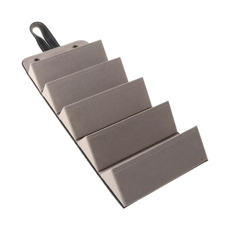 5-Slot Travel Multiple Leather Sunglasses for Case Foldable Eyeglasses Storage