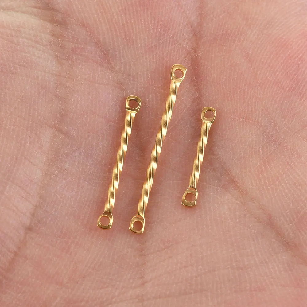 20 stücke Edelstahl Twisted Column Links Dünne Stick Streifen Anschlüsse für Ohrringe DIY Schmuck Machen Liefert Großhandel – Detail 4