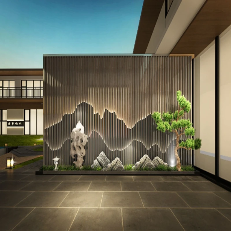 

Customized Stainless Steel Rockery Subareas Screens Hallway Hollow Outdoor Villa Courtyard Metal Grille Hotel Landscape