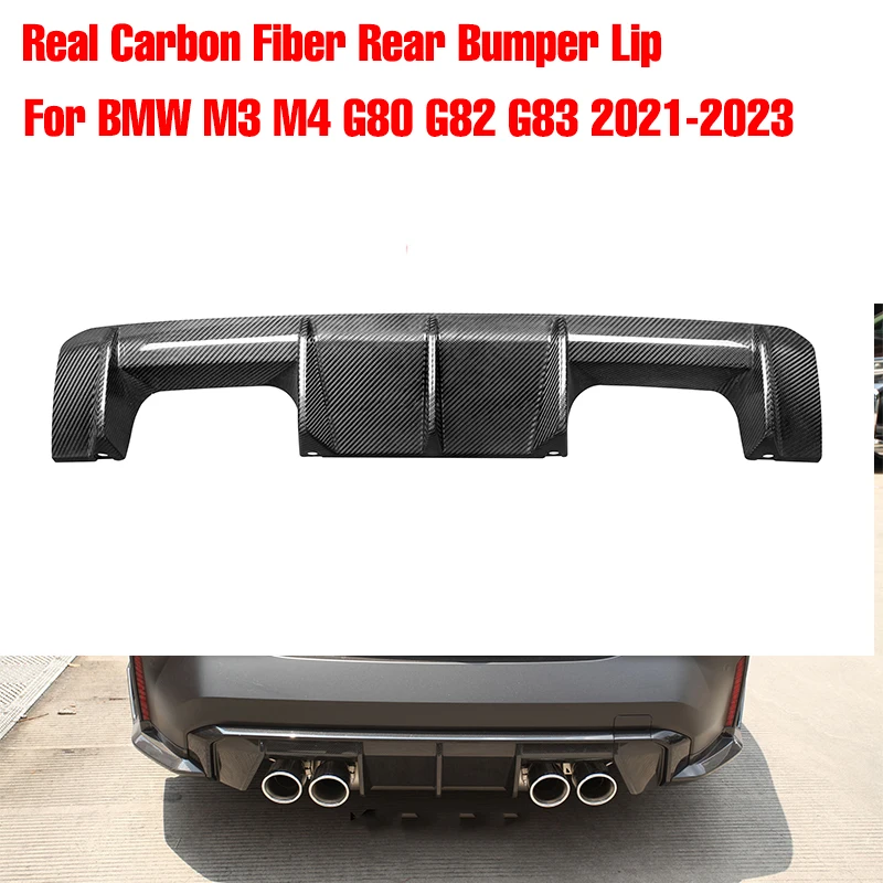 Real Carbon Fiber Rear Diffuser Rear Bumper Lip Spoiler Fit For Bmw M3 ...