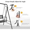 Upgraded Metal Patio Porch Swing, 660 LBS Weight Capacity Steel Porch Swing Chair for Outdoors, Heavy Duty Garden Swing 4