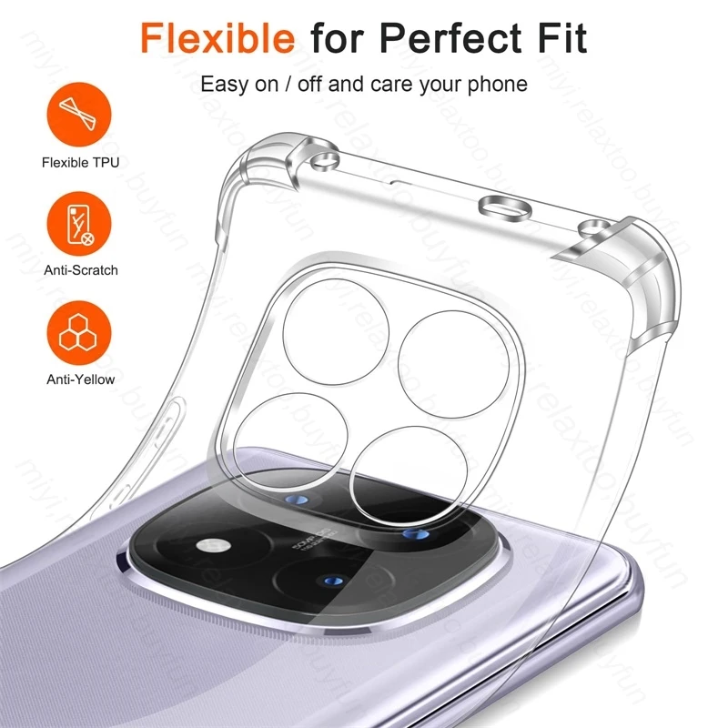 Transparent Soft TPU Silicone Anti-Shock Clear Phone Case
