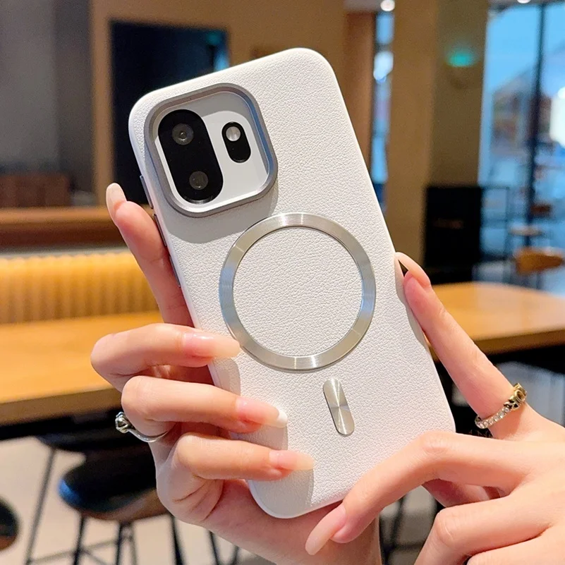 Elegant Leather Case with Magnetic Ring and Enhanced Camera Protection
