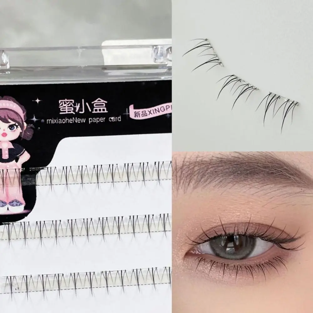 Self-adhesive Self-adhesive Lower Eyelashes Natural Wispy No Glue Needed Fake Eyelashes Transparent Wide Stem Quick to Wear
