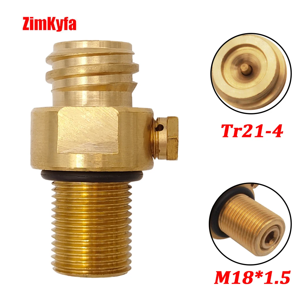 Refillable Soda Water CO2 Pin Valve M18*1.5 Input to TR21-4 Output for Sodastream Carbonator Cylinder Tank