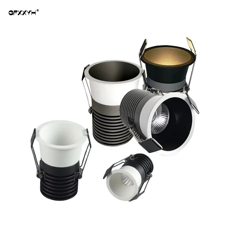 35-55-65mm 실내용 미니 딥 안티글레어 COB 알루미늄 스포트라이트 매립형..