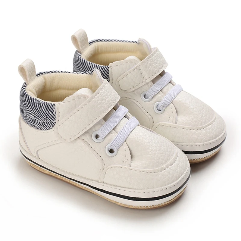 Cute Soft Sole Sneakers: Infant Boy Casual Shoes with PU Leather and Sporty Design (0-18 months)