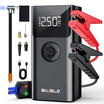 2500A Avviatore di emergenza per auto Accumulatori e caricabatterie di riserva Pompa ad aria portatile 150PSI 12V Batteria booster per motori diesel da 8,0 litri e 6,0 litri