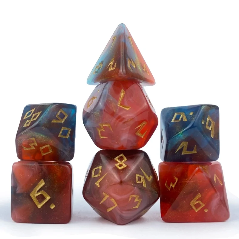 Vibrant 7-Piece Acrylic Polyhedral Dice Set