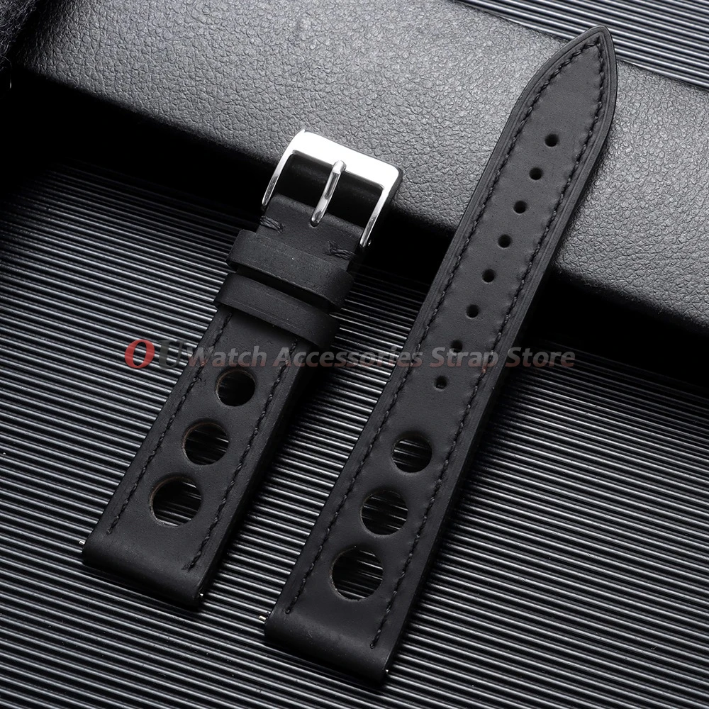 Vintage Genuine Leather Watch Strap - Universal Porous Breathable Design