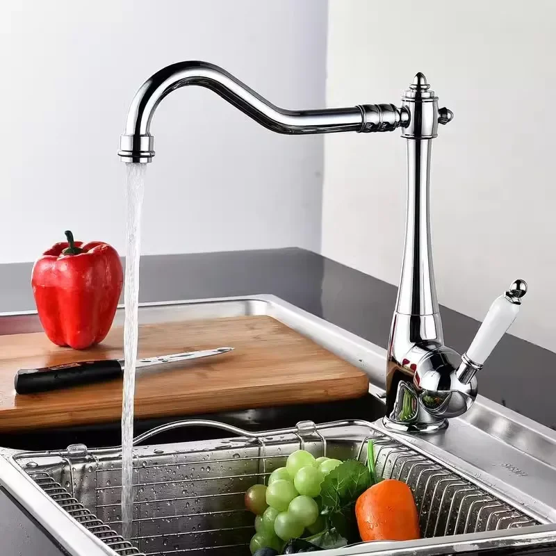 Description Picture 3 of itemAntique Bathroom Faucet Black Basin Chrome Kitchen Brass Sink Mixer Sink Mixers Tap Hot Cold Water Crane