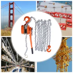 Manual Lever Chain Hoist 3300lbs Lifting Chain Along 20 Feet for Warehouse Garages Construction Zones Safe to Use with Two Hooks