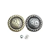 5Pcs 25mm Rope Side Western Rose Flower Engraved Leathercraft Saddles Bridle Belt Decorate Big Conchos Screw Back 4