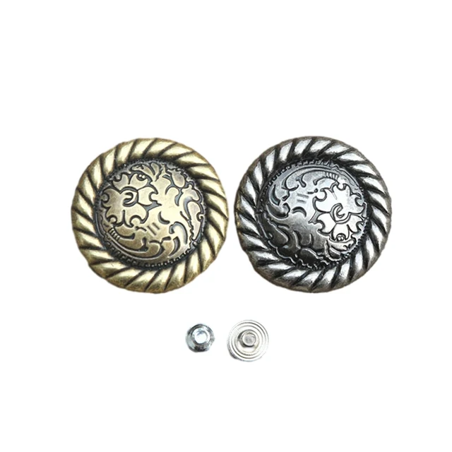 5Pcs 25mm Rope Side Western Rose Flower Engraved Leathercraft Saddles Bridle Belt Decorate Big Conchos Screw Back 4