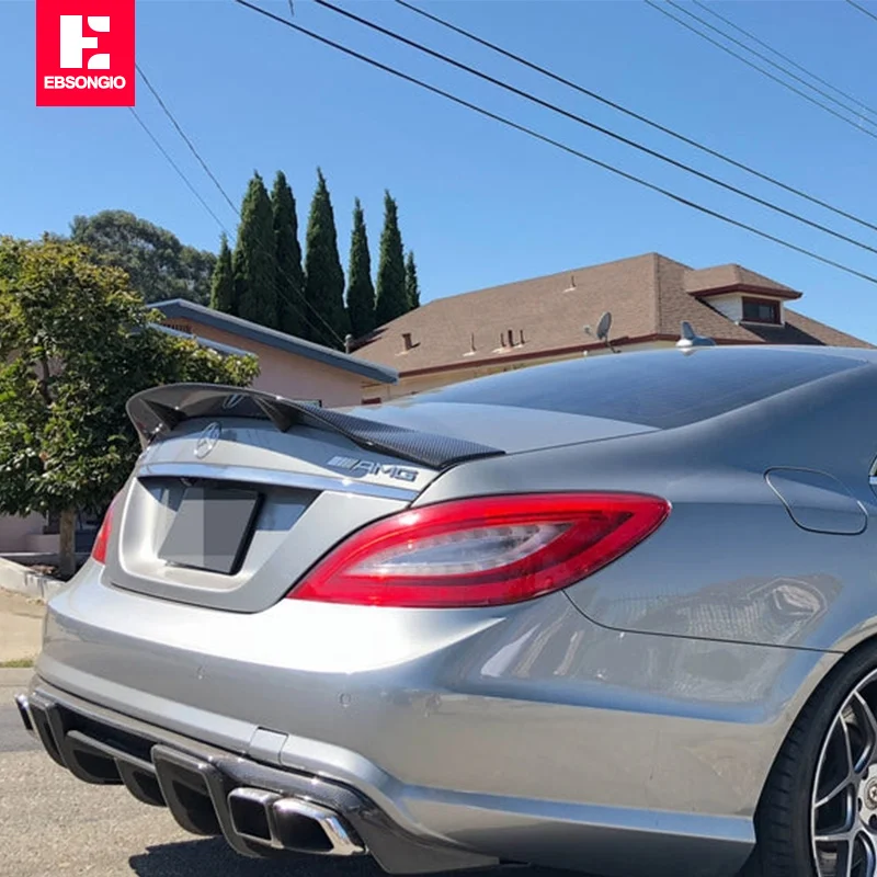 Real Carbon Fiber Trunk Spoiler For 2012-2018 Mercedes CLS Class W218 C218 Sedan - 3K Carbon
