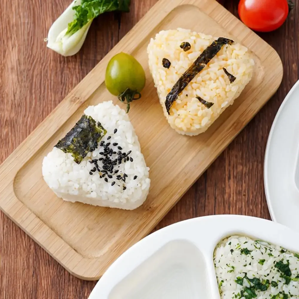 Description Picture 4 of item6 Grids Japanese Onigiri Maker Press Non-sticky DIY Plastic Triangle Rice Ball Sushi Making Tool Mold Bento Tools