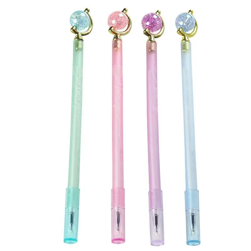 4 Piece Stationery Cute Crystal Globe Stationery Sweet Lovely Pretty Candy Gel Pen 5