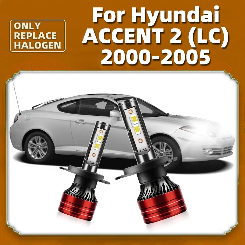 

Hi/Lo Bulbs 12V LED Headlights H4 Car Luces with CSP Chips 16000LM Lamps For Hyundai Accent 2 (LC) 2000 2001 2002 2003 2004 2005