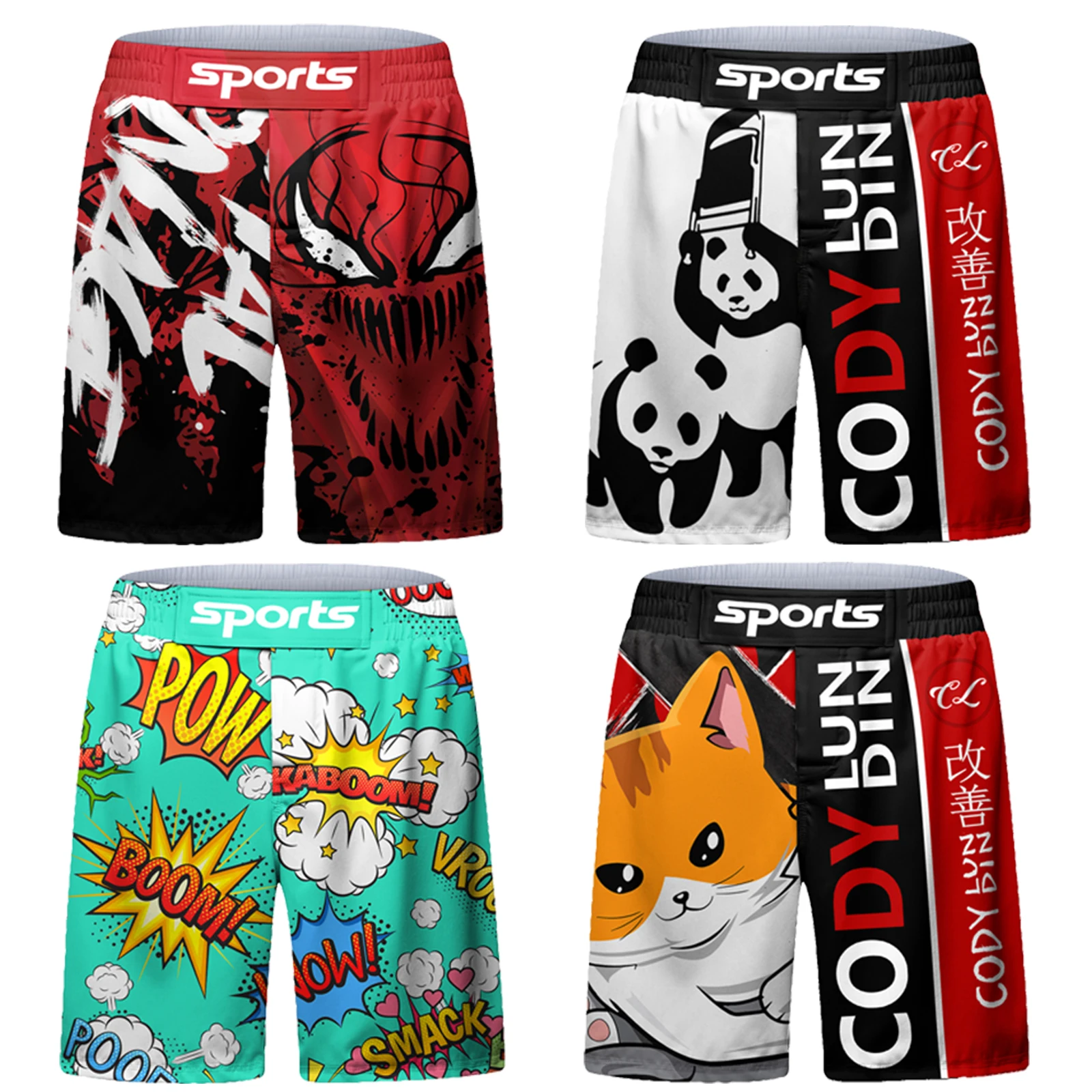 Bjj Jiu Jitsu Grappling MMA Shorts Boxing Gym Clothes Men's Rashguard Muay Thai Mma shorts Fight Wear