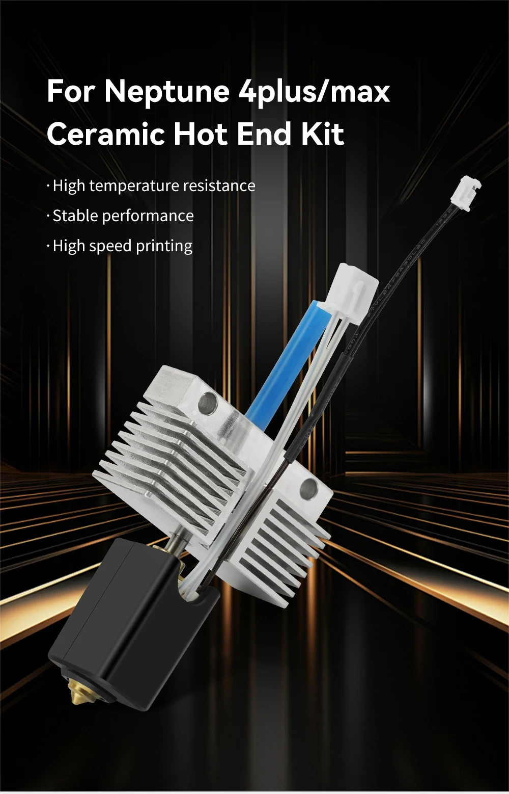 Für ELEGOO Neptune 4 Plus Max Hotend Kit Messing Gehärtete Stahl Düse High Speed 3D Drucker Zubehör Für Elegoo 4 Plus – Detail 1