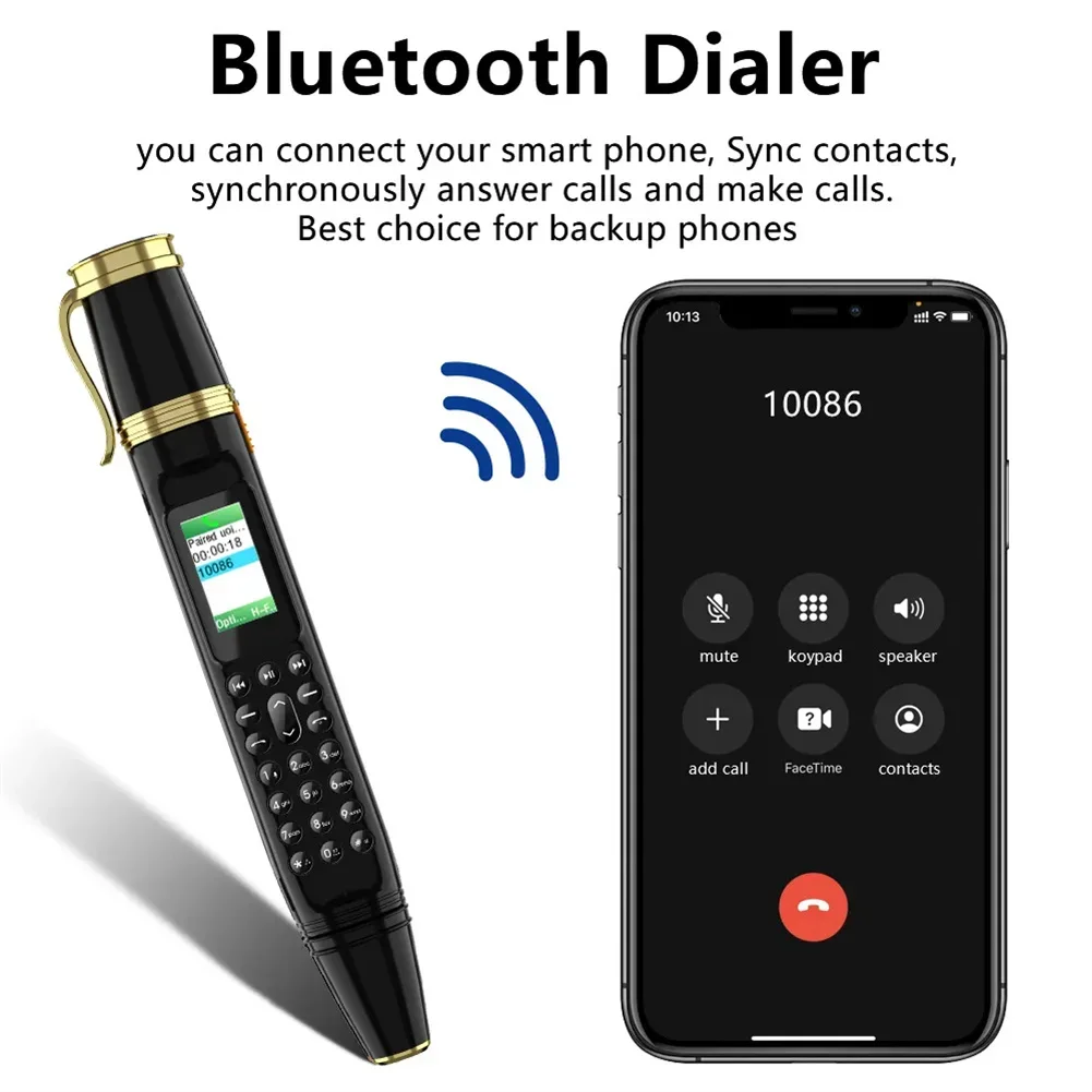 BM111 Mini Cell Phone Pen Fan Dual Card Dual Standby 0.96 Inch Dialer Recorder 1800mAh Battery mobile phones