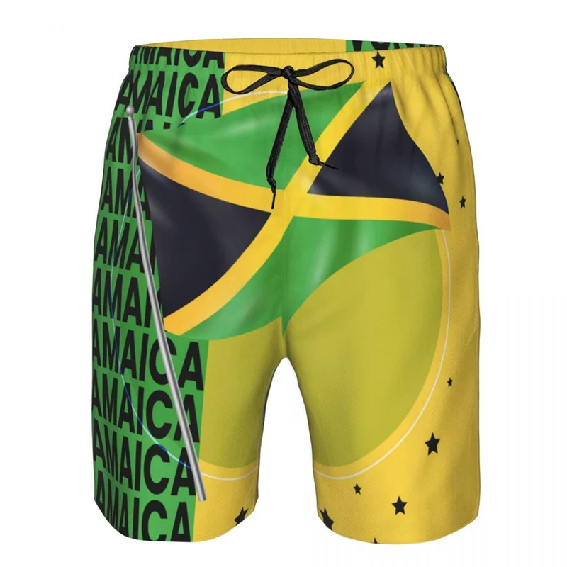 3D Jamaica Lion Flag Graphic Beach Shorts Pants Men Board Shorts Swimsuit homme 2024 Summer Swim Trunks Cool Kids y2k Ice Shorts 4