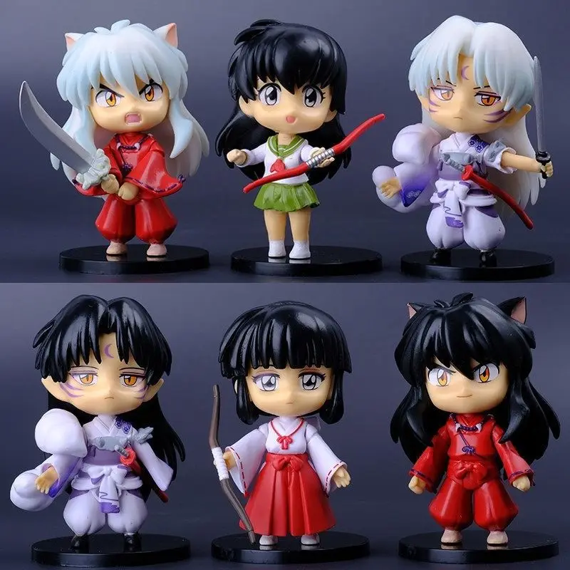 

Новые Фигурки героев аниме Inuyasha, Higurashi Kagome Miroku Sesshoumaru, экшн-фигурки Q Version, игрушки, ПВХ Модель, кукла, подарки для детей